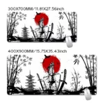 Samurai Warrior Mouse Pad Gamer Computer Accessories Keyboard Table Mat Black Mousepad Company Gaming Laptop Desk Accessory Pc - Image 2